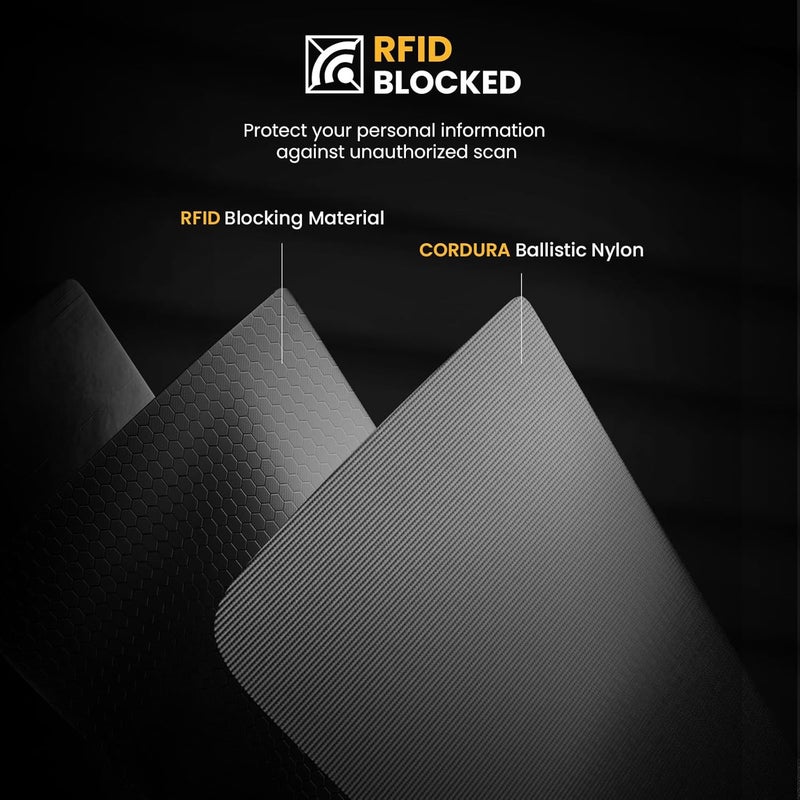 Tomtoc حافظة جواز سفر عائلية مع تقنية حجب RFID، محفظة جواز سفر للنساء والرجال، مع حامل Airtag وحامل بطاقة SIM ودبوس إخراج، منظم مستندات السفر مع حزام للمعصم، يتسع حتى 4 جوازات سفر، مقاوم للماء - Image 5